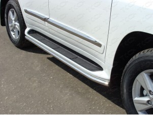 Защита штатных порогов 42 мм (аналог Lexus LX570) для Toyota Land Cruiser 200 № TOYLC20012-11