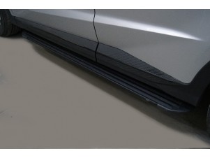 Пороги алюминиевые 'Slim Line Black' 1720 мм для Jetour x70 plus 2WD 2020 – н.в. JETX70PL23-03B