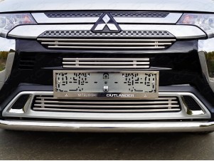 Решетка радиатора нижняя 12  мм для Mitsubishi Outlander № MITOUT18-11