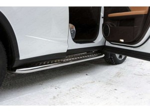 Пороги с площадкой алюминиевый лист 60 мм для Lexus RX-200t/350/450h № LEXRX200t15-08