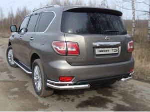 Защита задняя двойные уголки 76-42 мм для Nissan Patrol № NISPATR14-09