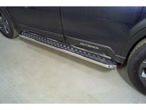 Пороги с площадкой 42,4 мм для Subaru Outback VI Рестайлинг 2022 – н.в. SUBOUT21-18