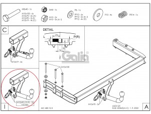 ТСУ Фаркоп оцинкованный Galia шар A для Audi Q5 № A046A