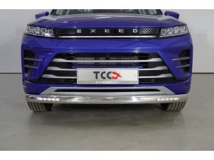 Защита передняя нижняя (овальная с ДХО) 75х42 мм для Exeed LX 1.5L Turbo 2WD 2022 – н.в. EXEEDLX22-08