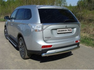 Защита заднего бампера овальная овальная 75х42 мм для Mitsubishi Outlander № MITOUT14-11