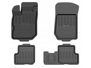 Коврики салона Rezkon резиновые 4 штуки для Renault Logan 2 № 1029015300