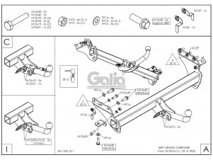 ТСУ Фаркоп оцинкованный Galia шар A для Jeep Grand Cherokee № J010A