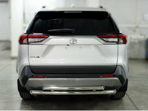 Защита заднего бампера радиусная двойная d-60+53 для Toyota RAV-4 2019 – н.в. TRN19_3
