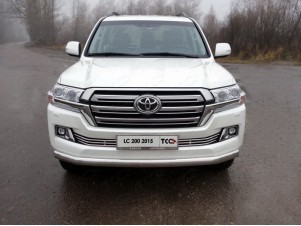 Защита передняя овальная длинная 75х42 мм для Toyota Land Cruiser 200 № TOYLC20015-02
